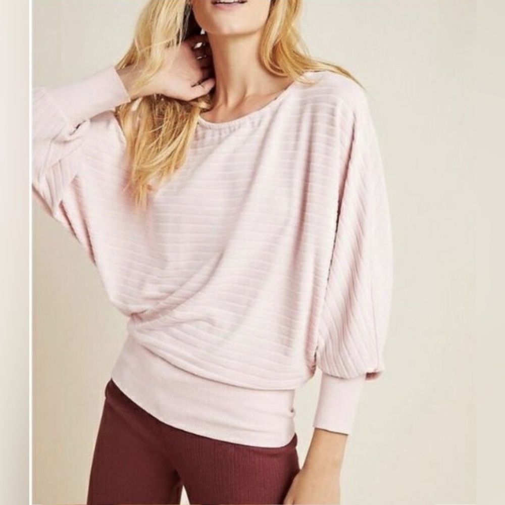 Anthropologie Saturday Sunday Sz XS Shawna Hacci Light Pink Soft Sweater